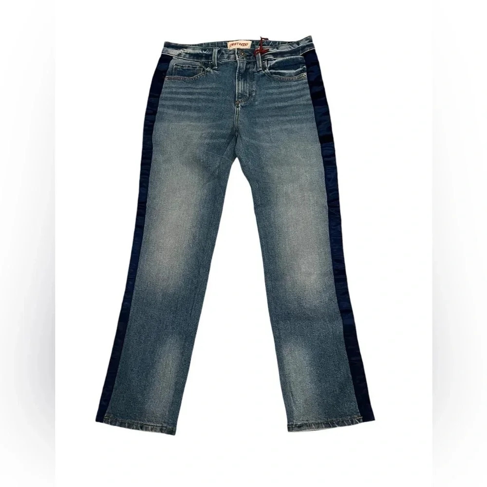 NWT DRIFTWOOD Candace Medium Wash Jeans with Satin stripe 25